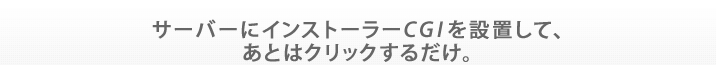 サーバーにインストーラーCGIを設置して、あとはクリックするだけ。